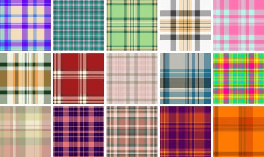 Yüksek kontrastlı ekose desenli reklam görselleri. Güçlü tartan geometrisi dikkati çabuk dağıtır. Vektör ölçeklenebilirliği etkiyi sağlar.