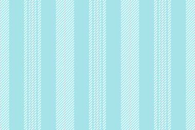 Arkaplan desenli kumaş, seyrek vektör çizgili tekstil. Işık ve açık renkli cyan renk paletinde Sarge dokusu dikey çizgiler.
