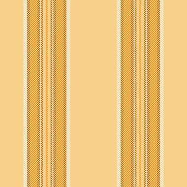 Pamuk tekstil arka plan deseni, platform dikişsiz doku çizgileri. Kehribar ve turuncu renk paletinde dikey vektör çizgisi.