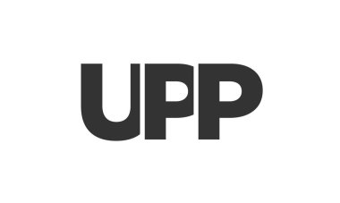 UPP logo tasarım şablonu güçlü ve modern kalın metinlerle. Basit ve minimal tipografi içeren ilk tabanlı vektör logosu. Modayı takip eden şirket kimliği markalar için ideal..