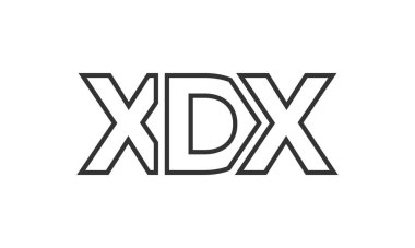 Güçlü ve modern kalın metinli XDX logo tasarım şablonu. Basit ve minimal tipografi içeren ilk tabanlı vektör logosu. Modayı takip eden şirket kimliği markalar için ideal..