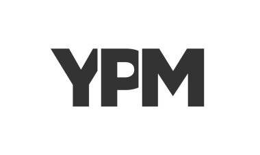 YPM logo tasarım şablonu güçlü ve modern kalın metinlerle. Basit ve minimal tipografi içeren ilk tabanlı vektör logosu. Modayı takip eden şirket kimliği markalar için ideal..
