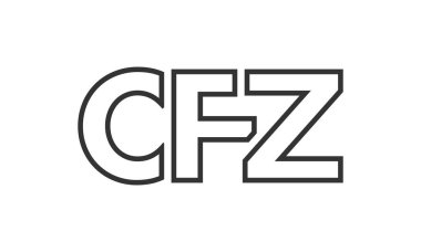 CFZ logo tasarım şablonu güçlü ve modern kalın metin ile. Basit ve minimal tipografi içeren ilk tabanlı vektör logosu. Modayı takip eden şirket kimliği markalar için ideal..