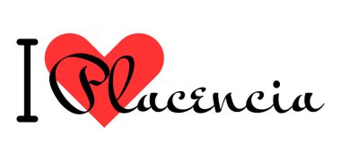 Placencia 'yı seviyorum, Belize şehrini. Kırmızı kalpli el yazısıyla yazılmış mektuplar. Vektör illüstrasyon harfleri, yazdırma tişörtü, afiş, poster, etiket veya etiket için modern tasarım.