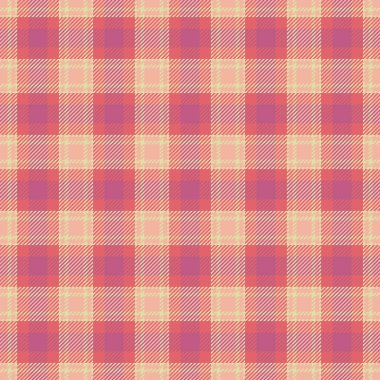 Kostüm dokusu kumaş desenli tartan, soyulmuş arka plan kontrol vektörü. Fibröz desenli kumaş ekoseli turuncu ve kırmızı renklerde..