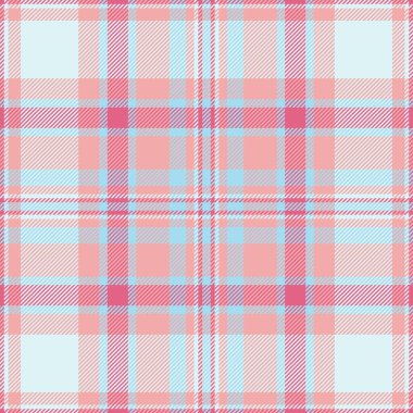 Çok kültürlü doku, kumaş kumaş, yeniden canlandırılmış kusursuz vektör tartan. Işık ve cyan renk paletinde geleneksel ekoseli arkaplan kontrol deseni.