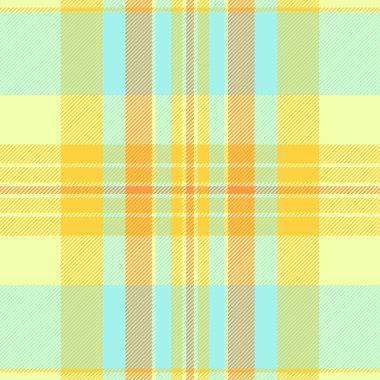 Koreli vektör kumaş tartan, uzun desenli dikişsiz kontrol. Kireç ve gök mavisi palette yumuşak desen arka plan ekoseli tekstil.