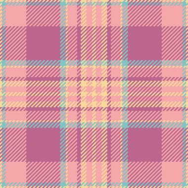 Meksika vektör deseni dokusu, boya kontrolü kumaşı. Olgun arkaplan ekoseli kırmızı ve pembe renk paleti.