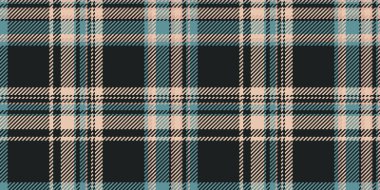 Yaratıcı doku vektörü tekstil, ekose tartan arka planı. Mutfak deseni siyah ve açık renk paletindeki kumaşı kusursuz kontrol et.