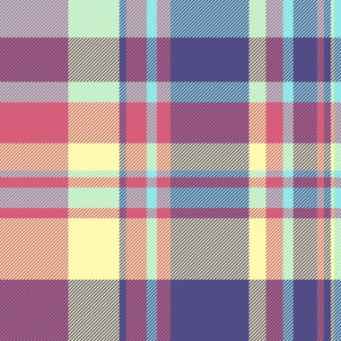 Çerçeve tekstil kontrolü kusursuz, rastgele ekose desenli kumaş. Çivit ve kırmızı renk paletinde aşınmış arkaplan vektör tartan deseni.