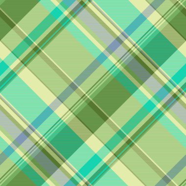 Çizgili tekstil desenli vektör, desen arkaplan ekoseli. Yeşil ve açık renk paleti ile kabilesel pürüzsüz kumaş tartan kontrolü.