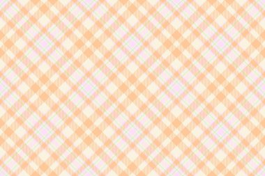 Yumuşak dokuyu kontrol et, Amerika 'nın ekose kumaşı. Bej ve turuncu renk paleti ile tekstil arkaplan tartan vektörü alıntılama.