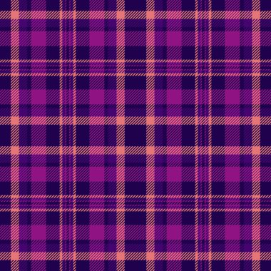 Kış kumaş dokusunu kontrol et, hassas tartan dikişsiz vektör. Kitap desenli tekstil arka plan ekoseli koyu ve morumsu renk paleti.