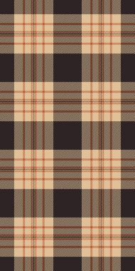 Kalıplı tartlı kumaş, İrlanda kumaşı, dikişsiz ekose. Turuncu ve koyu renk paletinde mevcut tekstil vektör arkaplan deseni.