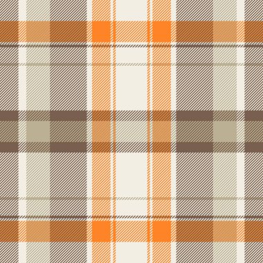 Pijama desenli ekose vektör, kareli kumaş kontrolü. Yorgan kapağı turuncu ve beyaz renk paleti ile dikdörtgen arka plan tartan tekstil.