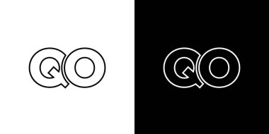 Son moda Q ve O harfi, QO logo tasarım şablonu. Şirket kimliği için asgari monogram tabanlı logotype.