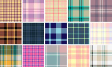 Bağımsız terziler ve küçük moda stüdyoları için ekose desenler oluşturuldu. Vektör desenleri özel dikim giysiler, eşarplar ve dijital modeller için mükemmel..
