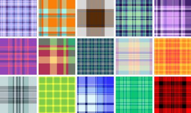 Spiral not defterleri için ekose çanta. Klasik tartan tasarımları hem okul hem de ofis malzemelerini geliştirir. Vektör yapısı pürüzsüz yinelemeyi sağlar.