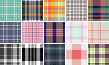 Ekose desenli grafikler zanaat projelerine uygundu. Açık tartan düzeni kesme makinelerine yardımcı olur, yazdırır. Vektör yolları doğru kalır.