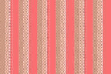 Düz dikey çizgiler, süslü vektör dokusu arkaplanı. Tekstil kumaşlarını kırmızı ve pastel renklerle renklendirin..