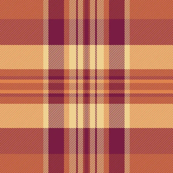 Sıcak desenli tartan, kusursuz tekstil arkaplanı. Turuncu ve pembe renk paletinde sıcak vektör ekose kumaş dokusu.