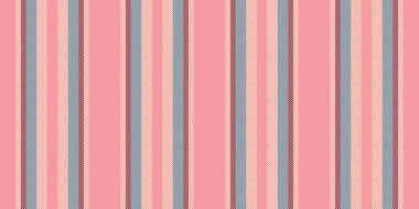 Tanimasyon dikişsiz vektör deseni, yatak dokusu çizgili tekstil. Kırmızı ve açık renk paletinde tek arkaplan kumaş dikey çizgileri.