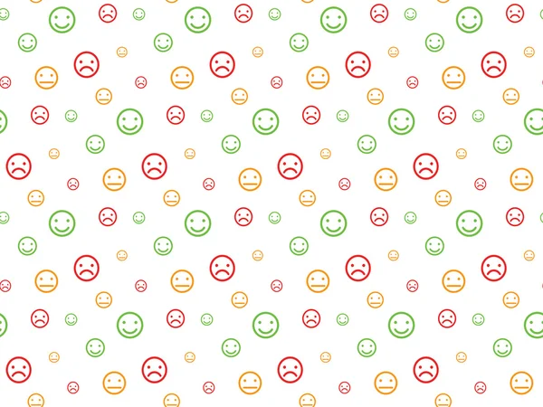 Kleur smiley gezichten naadloze patroon achtergrond — Stockvector