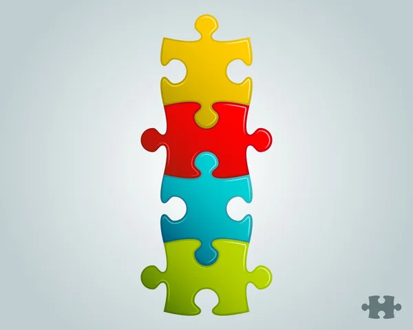 화려한 퍼즐 조각 수직 구조 — 스톡 벡터