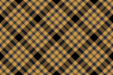 Sanatsal vektör pürüzsüz desen, Afrika ekose kumaşı. Kehribar ve siyah renk paletinde etnik tartan arkaplan kontrolü.