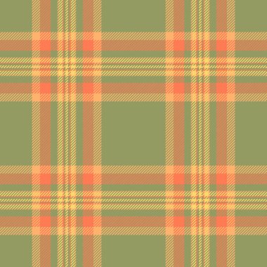 Kareli kumaş kontrolü, uzay kumaş desenli tartan kopyalama. Kireç ve mercan renkleri paletinde arkaplansız tekstil vektörünü selamla.