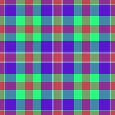 Kareli kumaş kumaş ekose, ekoseli tartan arkaplan dikişsiz. Yeşil ve mor renk paletinde kolaj dokusu vektörü kontrol et.