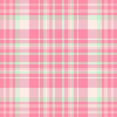 Dikensiz doku dokusu, tekrarlanabilir tartan desen arkaplanı depola. Hippi tekstil ekose vektörü ışık ve kırmızı renk paletinde kontrol et.