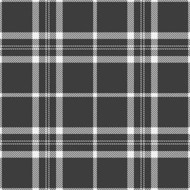 Hint tekstil arka plan vektörü, ekose desenli. Motif desensiz kumaş kontrolü beyaz ve gri renk paletinde.