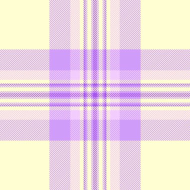 Tattersall vektör dokusu kontrolü, ekose desen. Kilt kumaş, kumaş, menekşe ve limon şifon rengi palette dikişsiz tartan..