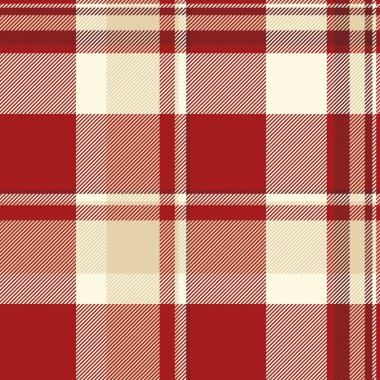 İzolasyon vektör tekstil kontrolü, güçlü arka plan kumaş deseni. Livingroom dikişsiz ekose desenli kırmızı ve mısır ipeği renk paleti.
