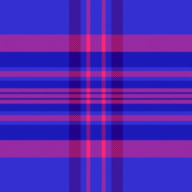 Sonsuz tekstil kontrolü, Amerikan vektör dokusu kusursuz. Güzel kumaş desenli ekoseli çivit ve pembe renk paleti.