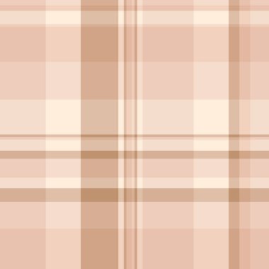 Doğum günü kartı arkaplanı pürüzsüz desen, giysi vektör tekstil dokusu. Tatil kumaşı açık ve turuncu renk paletinde tartanı kontrol et.