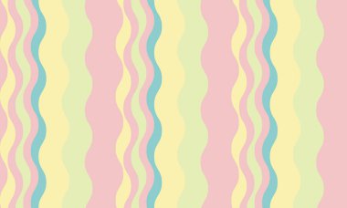 Canlı, pastel, dalgalı çizgili arka plan. Web siteleri, sosyal medya, ambalaj ve tekstil tasarımları için mükemmel. Bu neşeli, neşeli şablon neşe ve iyimserliği çağrıştırıyor..