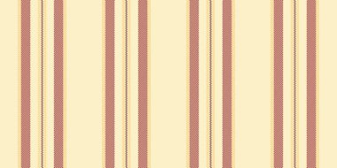 Küresel dikey kumaş deseni, yaratılış çizgileri vektör arkaplanı. Tekstil desenli şeritleri beyazlatılmış badem ve kırmızı renk paletinde pürüzsüzdür..