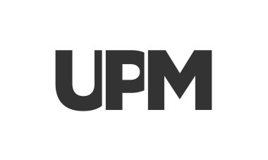 Güçlü ve modern kalın metinli UPM logo tasarım şablonu. Basit ve minimal tipografi içeren ilk tabanlı vektör logosu. Modayı takip eden şirket kimliği markalar için ideal..