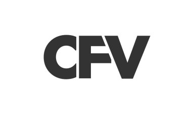 CFV logo tasarım şablonu güçlü ve modern kalın metin ile. Basit ve minimal tipografi içeren ilk tabanlı vektör logosu. Modayı takip eden şirket kimliği markalar için ideal..