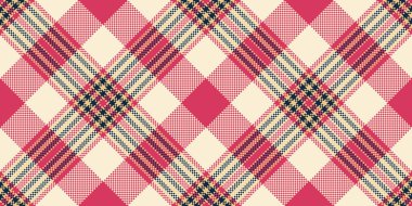 İpeksi desenli tartan, etnik ve ekoseli arkaplan. Antika beyaz ve kırmızı renk paletinde çeşitli doku tekstil kumaş vektörü.