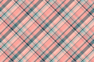 Orta desenli, dikdörtgen tartan, kadınların moda vektör arka planı ekoseli. Işık ve kırmızı renk paletinde yaşlı tekstil kumaş dokusunu kontrol et.