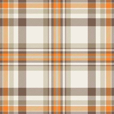 Checked check texture plaid, newborn fabric background tartan. Scrapbooking seamless pattern vector textile in orange and white colors palette.