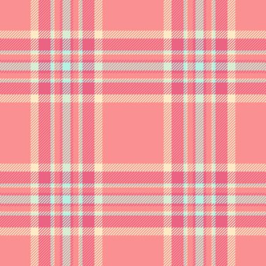 Performanssız vektör kumaşı, dekorasyon ekose kumaşı. Doku arkaplan tekstil desenini kırmızı ve bisque renk paletinde kutla.
