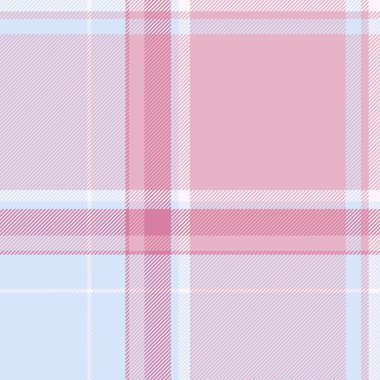 Katmanlı tartan arkaplan deseni, geometrik kontrol, kusursuz tekstil. Yorgan, ekose kumaş, ışık ve pembe renk paleti..