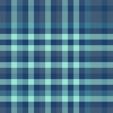 Kadınlık kusursuz tekstil deseni, örülmüş arka plan vektörünü kontrol et. Giysi katran desenli kumaş ekose ve mavi renk paleti.