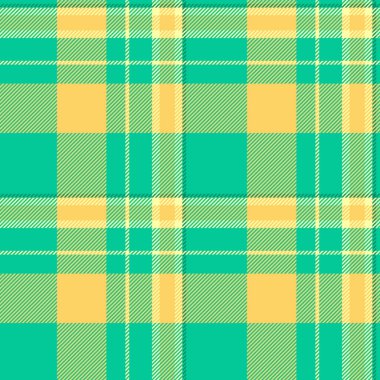 Uzun kumaş kumaş ekose, hobi olarak katran desensiz. Teal ve kehribar renk paletinde ağ vektör dokusunu kontrol et.