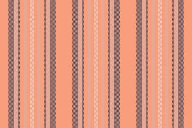 Ted dikey dikişsiz vektör, çizgili tekstil arkaplanı kuruyor. Düz desenli kumaş dokusu turuncu ve açık renk paleti ile.