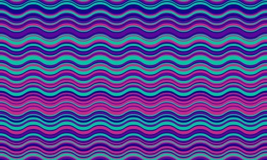 Canlı, hipnotik dalga desenleri, mavi, mor ve pembe renkler. Geçmişi, tekstili ya da web sitesi tasarımı için mükemmel. Enerji, akıcılık ve modern estetiği çağrıştırıyor..